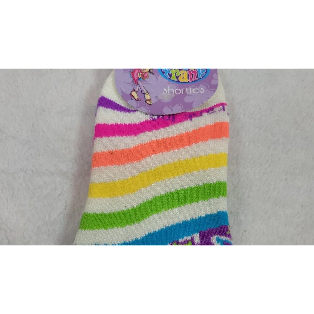 Vintage Y2K Lisa Frank Fab Fashions Shorties Socks Neon Rainbow Stars NWT Sz Med